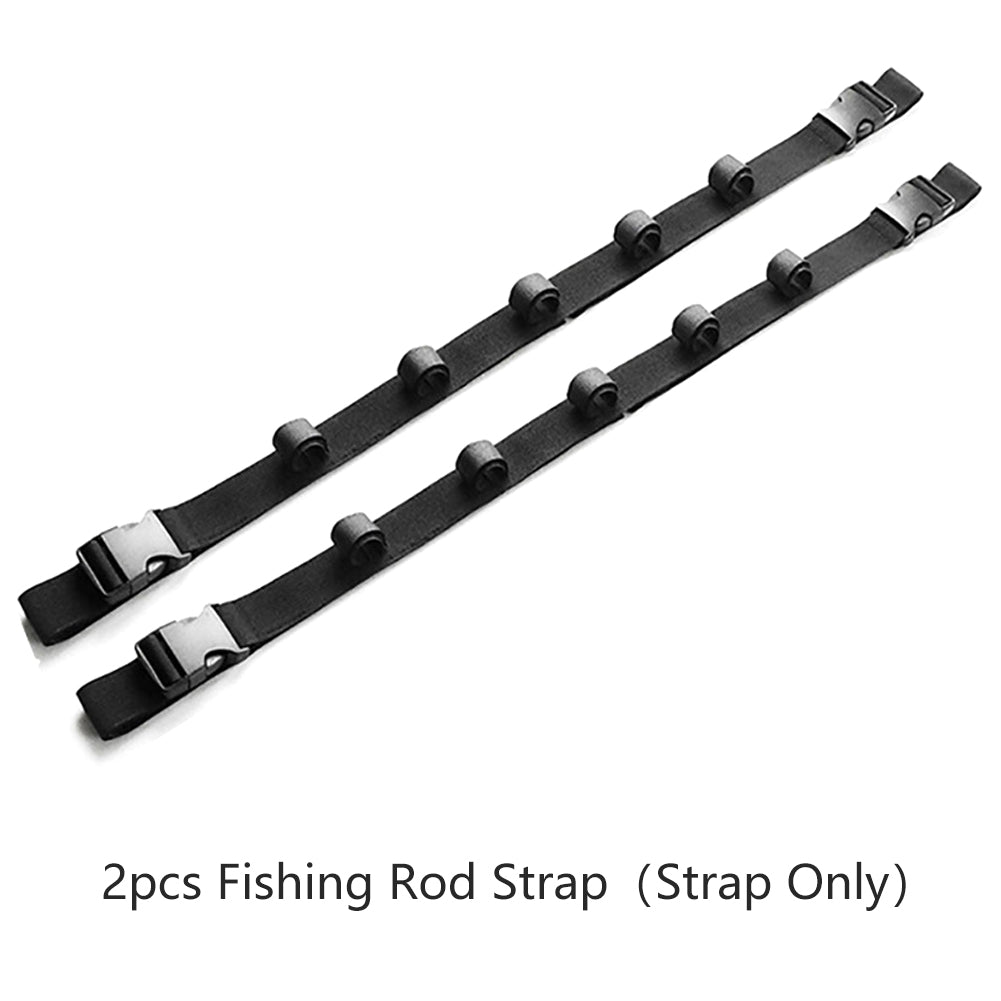 Car Fishing Rod Strap Vehicle Rod Carrier Storage Net Fishing Pole Holder SUV-2PCS Black Fishing Strap +Storage Bag