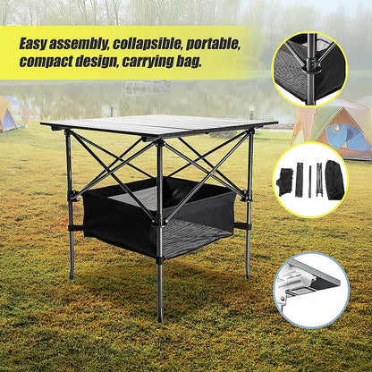 Folding Collapsible Camping Table Caravan - Heavy Duty Steel & Aluminium