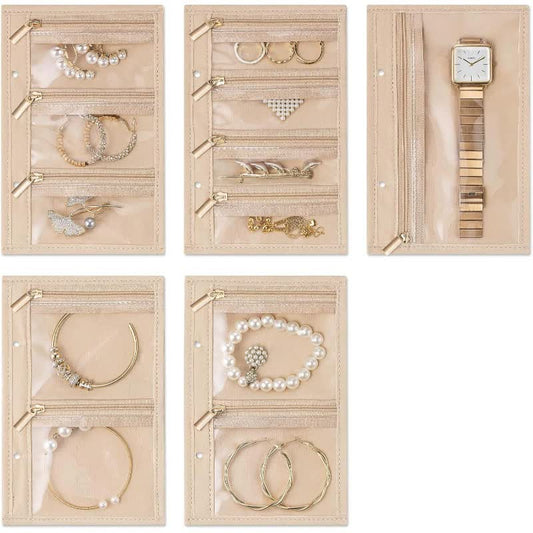 Portable Jewelry Organizer Inserts – Clear Zippered Pouch Set for Accessories