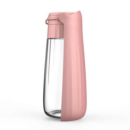 Pink Portable Dog Water Bottle - Leak-Proof Travel Pet Hydration Solution