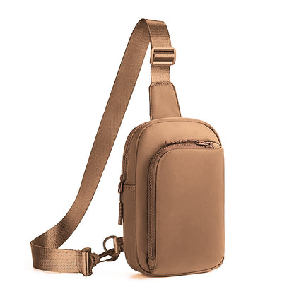 Brown Trendy Waterproof Sling Bag - Lightweight Crossbody Chest Pack, Adjustable Strap